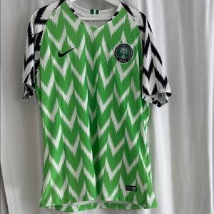 Green and White Zigzag Soccer Jersey